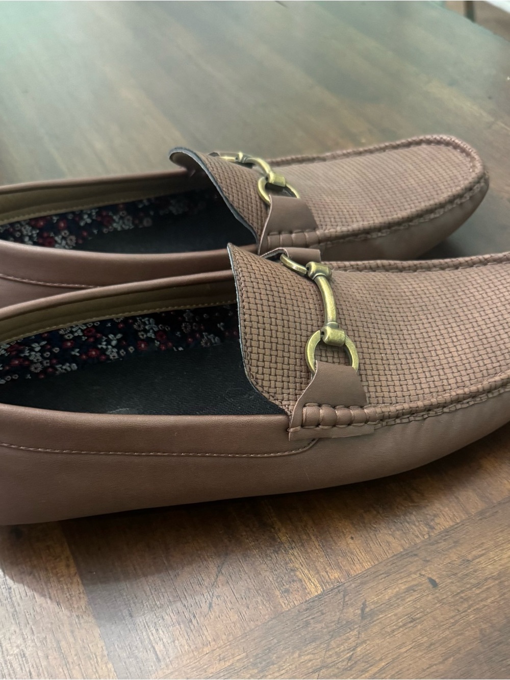 Steve Madden Men's Brown Textured Slip-On Loafers with Bridle Bit - Picture 4 of 7